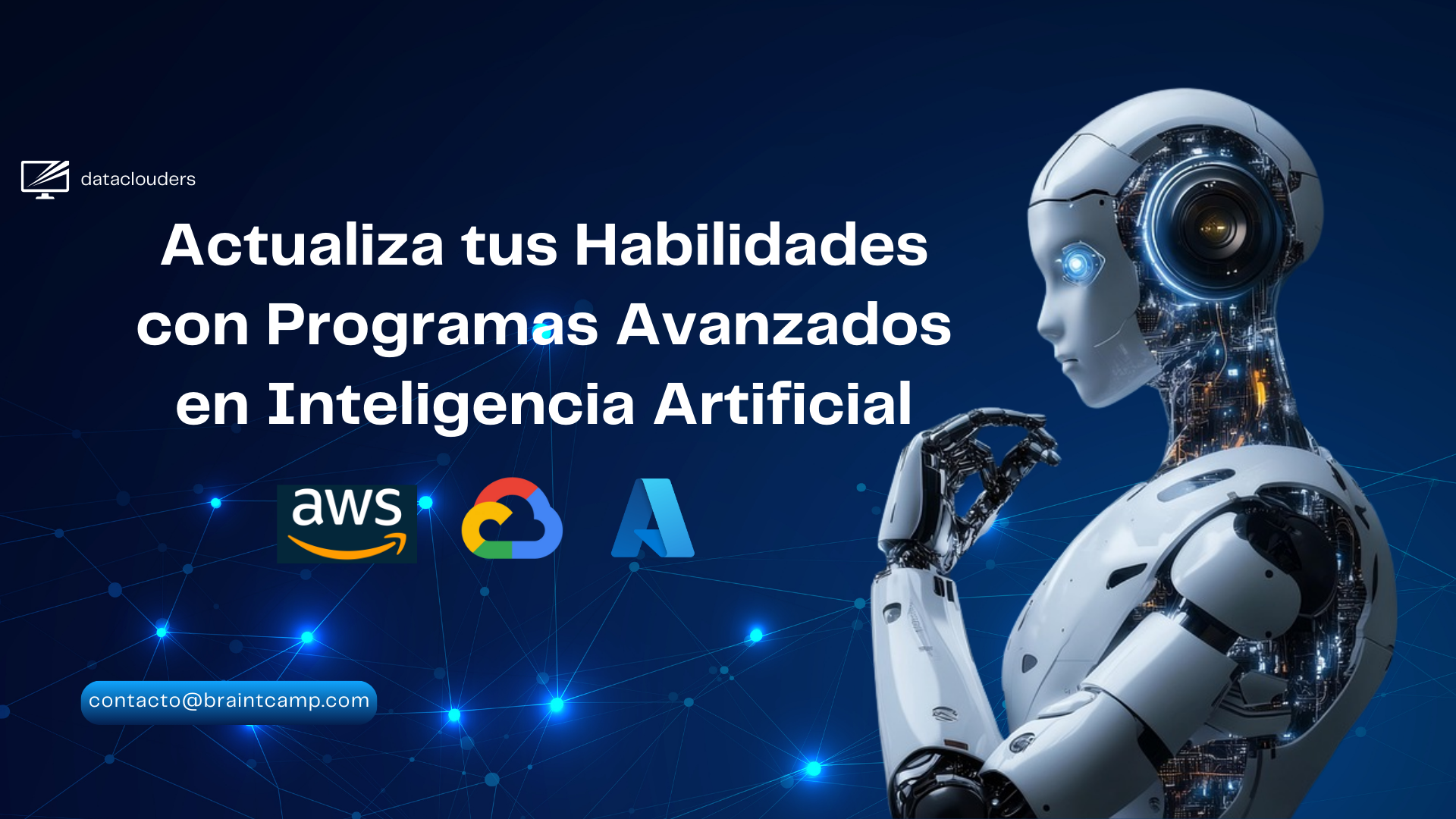 Presentación inteligencia artificial y tecnología futurista moderno azul